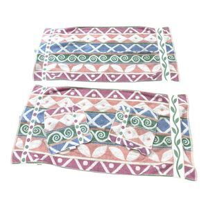 Wamsutta Jacquard Bath Towels Wash Cloth Set 2ea 100% Cotton Southwest Geometric